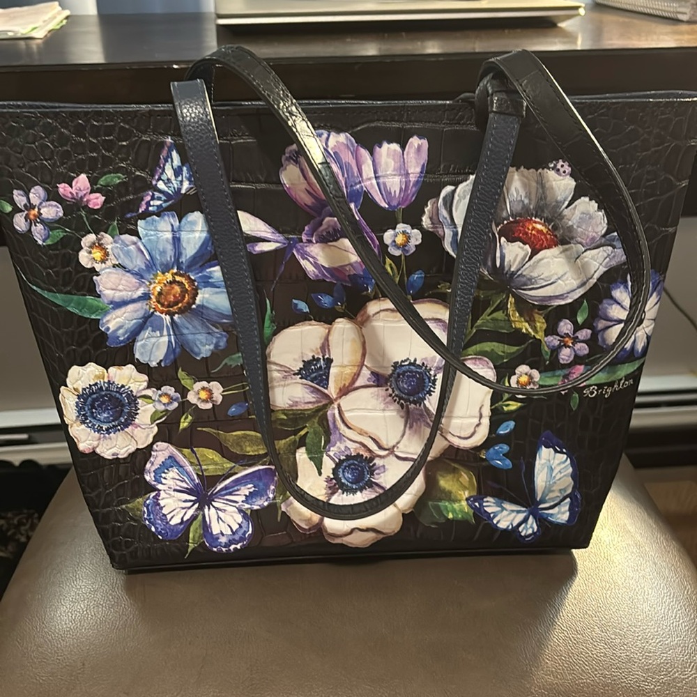 Brighton Lizette black multi flowers Noir Jardin